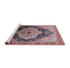 Sideview of Machine Washable Industrial Modern Pink Rug, wshurb2104