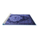 Sideview of Machine Washable Oriental Blue Industrial Rug, wshurb2104blu