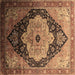 Square Oriental Brown Industrial Rug, urb2104brn