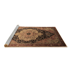 Sideview of Machine Washable Oriental Brown Industrial Rug, wshurb2104brn