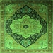 Square Oriental Green Industrial Rug, urb2104grn