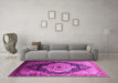 Machine Washable Oriental Pink Industrial Rug in a Living Room, wshurb2104pnk