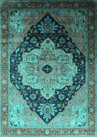 Oriental Turquoise Industrial Rug, urb2104turq