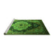 Sideview of Machine Washable Oriental Green Industrial Area Rugs, wshurb2104grn