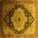 Square Oriental Yellow Industrial Rug, urb2104yw