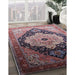 Mid-Century Modern Pink Oriental Rug in Family Room, urb2104