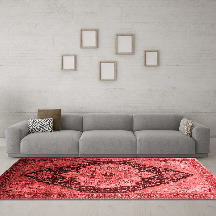 Industrial Red Washable Rugs