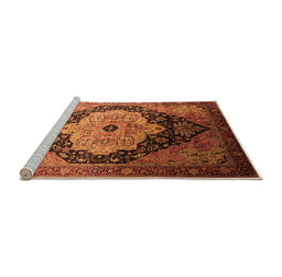 Sideview of Machine Washable Oriental Orange Industrial Area Rugs, wshurb2104org