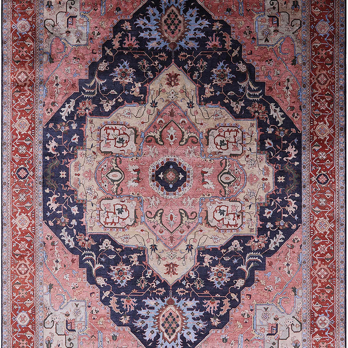 Machine Washable Industrial Modern Pink Rug, wshurb2104