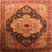 Square Oriental Orange Industrial Rug, urb2104org