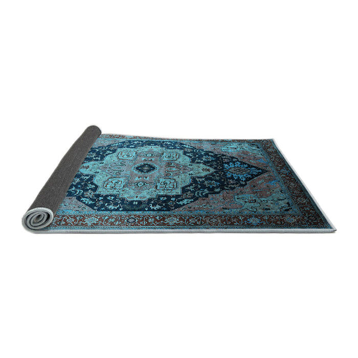 Sideview of Oriental Light Blue Industrial Rug, urb2104lblu