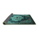 Sideview of Oriental Turquoise Industrial Rug, urb2104turq