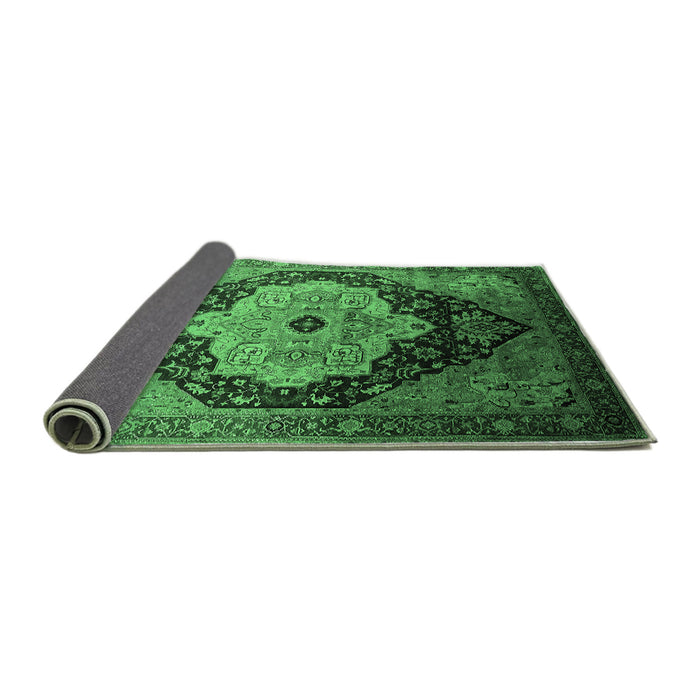 Sideview of Oriental Emerald Green Industrial Rug, urb2104emgrn
