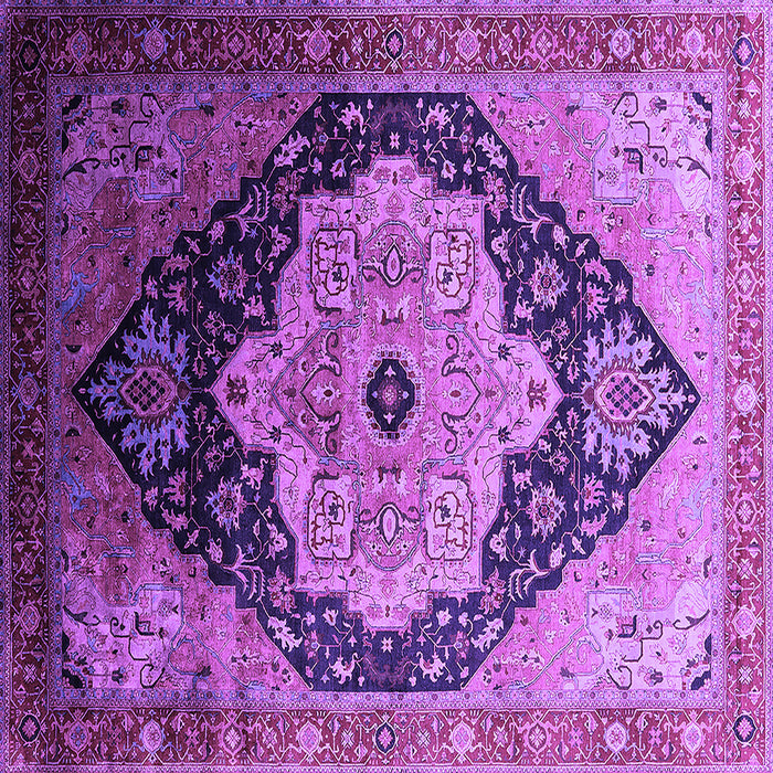 Square Machine Washable Oriental Purple Industrial Area Rugs, wshurb2104pur