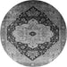 Round Oriental Gray Industrial Rug, urb2104gry