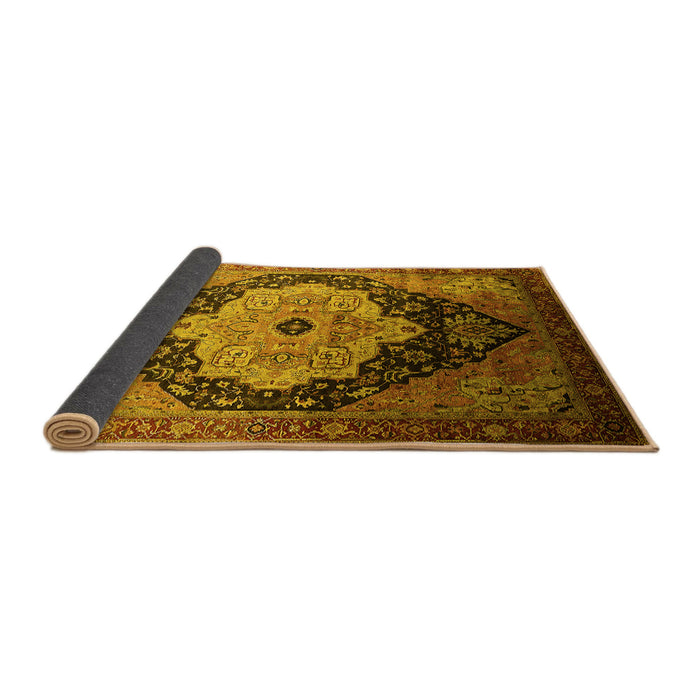 Sideview of Oriental Yellow Industrial Rug, urb2104yw
