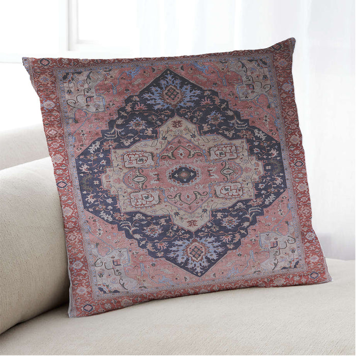 Lifestyle Image of Mid-Century Modern Urban Square Pink Throw Pillow, 18 inch by 18 inch, pwurb2104