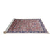 Sideview of Machine Washable Industrial Modern Silver Pink Rug, wshurb2105