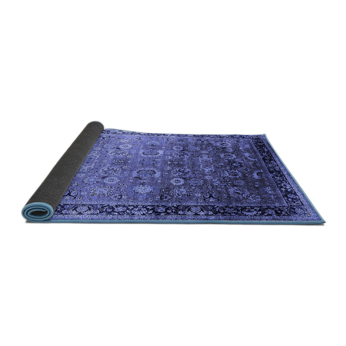 Sideview of Oriental Blue Industrial Rug, urb2105blu