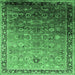 Square Oriental Emerald Green Industrial Rug, urb2105emgrn