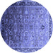 Round Oriental Blue Industrial Rug, urb2105blu