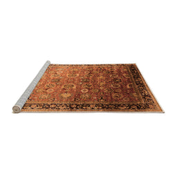 Sideview of Machine Washable Oriental Orange Industrial Area Rugs, wshurb2105org