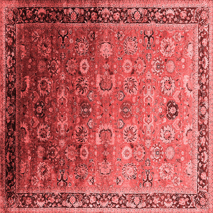 Machine Washable Oriental Red Industrial Rug, wshurb2105red