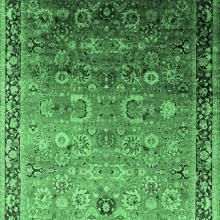 Machine Washable Oriental Emerald Green Industrial Area Rugs, wshurb2105emgrn