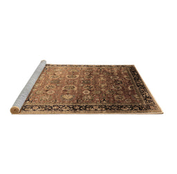 Sideview of Machine Washable Oriental Brown Industrial Rug, wshurb2105brn