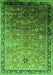 Machine Washable Oriental Green Industrial Area Rugs, wshurb2105grn