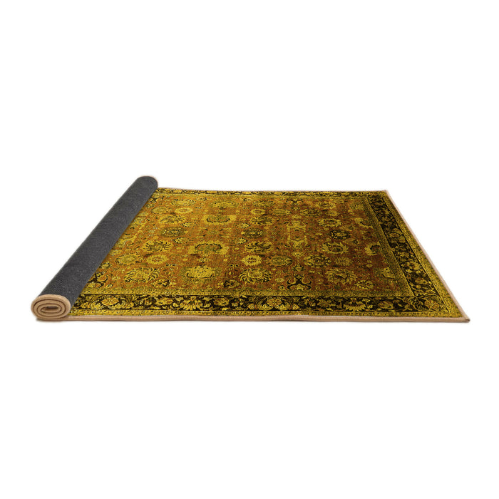 Sideview of Oriental Yellow Industrial Rug, urb2105yw