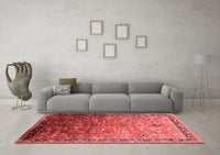 Machine Washable Oriental Red Industrial Rug, wshurb2105red