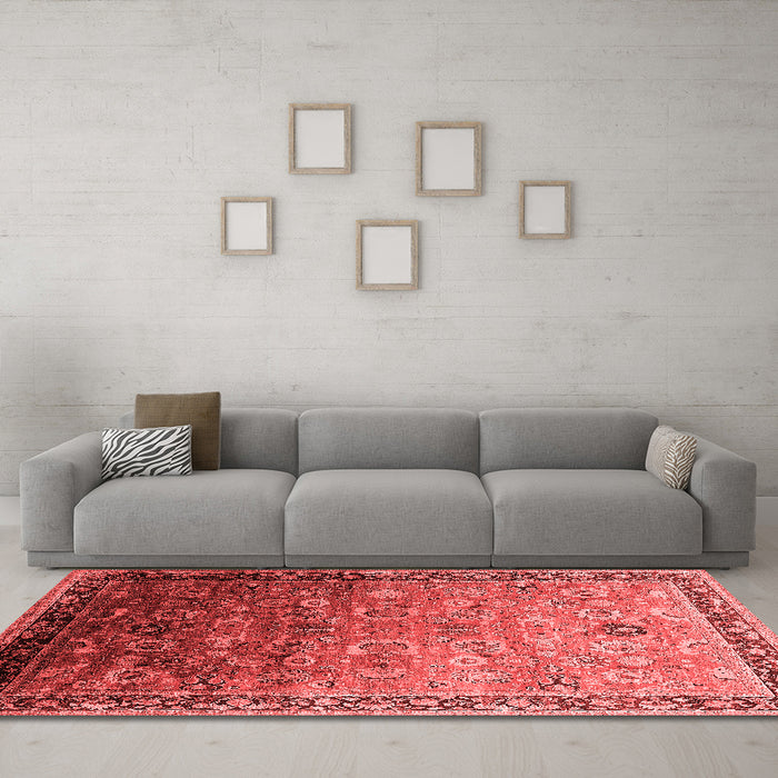 Industrial Red Washable Rugs