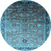 Round Oriental Light Blue Industrial Rug, urb2105lblu