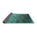 Sideview of Oriental Turquoise Industrial Rug, urb2105turq