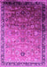 Machine Washable Oriental Pink Industrial Rug, wshurb2105pnk