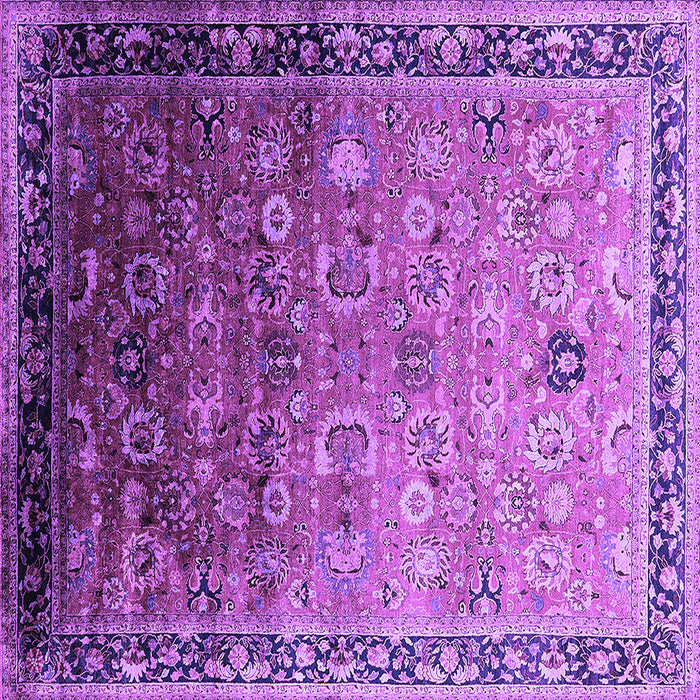 Square Oriental Purple Industrial Rug, urb2105pur