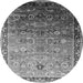 Round Oriental Gray Industrial Rug, urb2105gry