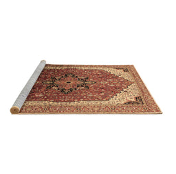 Sideview of Machine Washable Oriental Brown Industrial Rug, wshurb2106brn