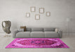 Machine Washable Oriental Pink Industrial Rug in a Living Room, wshurb2106pnk