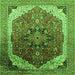 Square Oriental Green Industrial Rug, urb2106grn