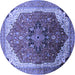 Round Oriental Blue Industrial Rug, urb2106blu