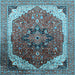 Square Oriental Light Blue Industrial Rug, urb2106lblu