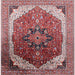 Square Mid-Century Modern Silver Pink Oriental Rug, urb2106