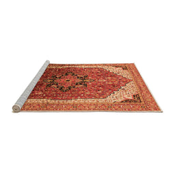 Sideview of Machine Washable Oriental Orange Industrial Area Rugs, wshurb2106org