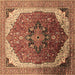 Square Oriental Brown Industrial Rug, urb2106brn