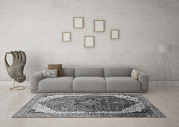 Machine Washable Oriental Gray Industrial Rug in a Living Room,, wshurb2106gry