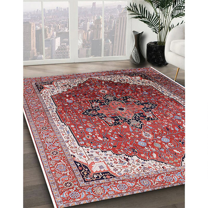 Machine Washable Industrial Modern Silver Pink Rug in a Family Room, wshurb2106
