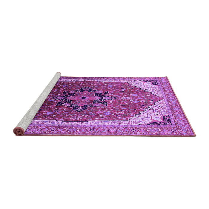 Sideview of Machine Washable Oriental Purple Industrial Area Rugs, wshurb2106pur
