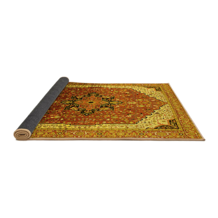 Sideview of Oriental Yellow Industrial Rug, urb2106yw